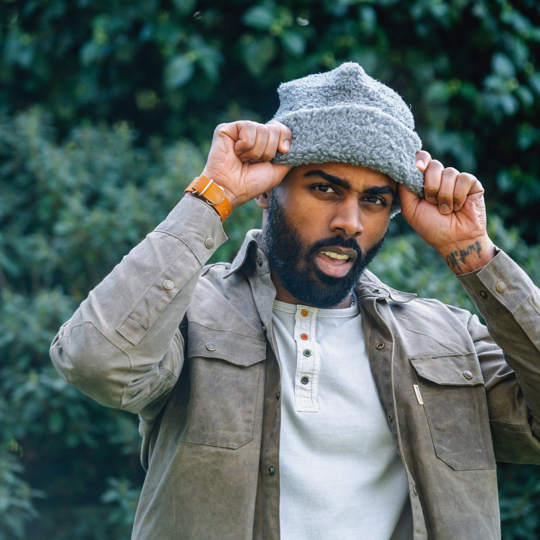 100% Merino Wool 'Sherpa' Beanie: Gray