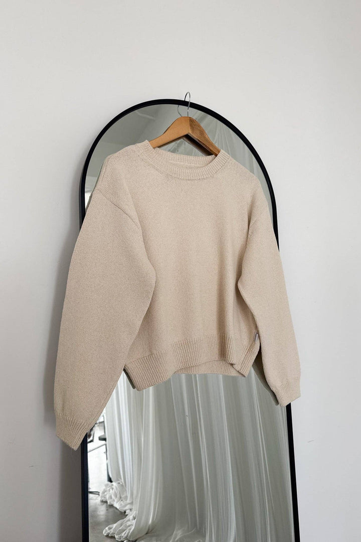 Le Bon Milo Cotton Sweater: Naturel