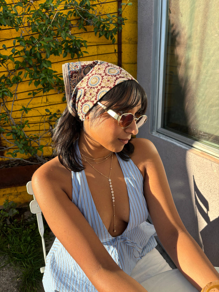 Bundled Moonlight - Kalamkari Cotton Bandana (KK1480)