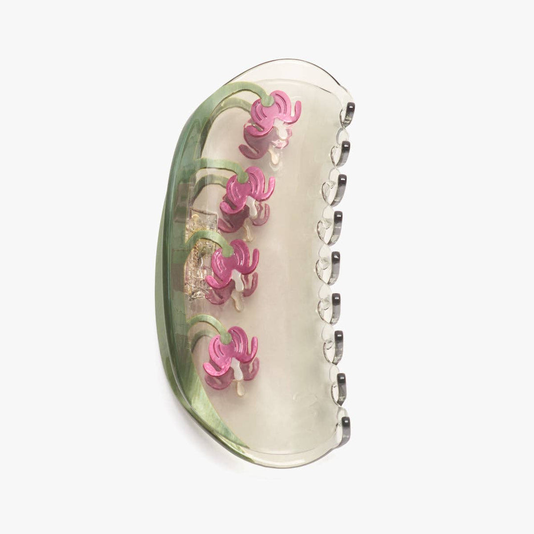Bleeding Heart Long Claw - Acetate Red Floral Hair Clip