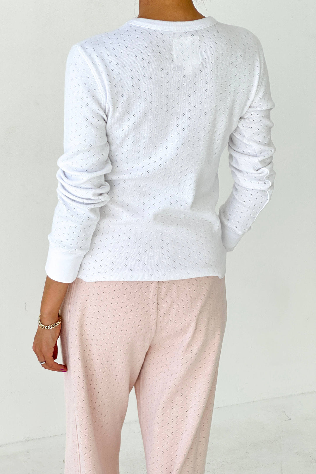 Pointelle Fundamental Tee: Snow White