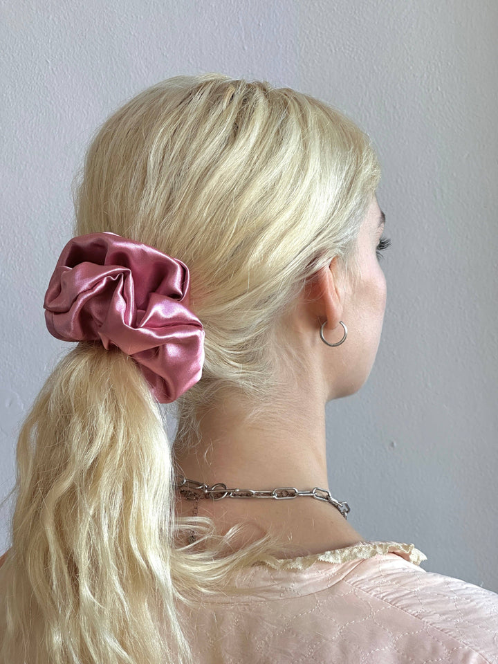 Mini Satin Scrunchie: Deep Peacock