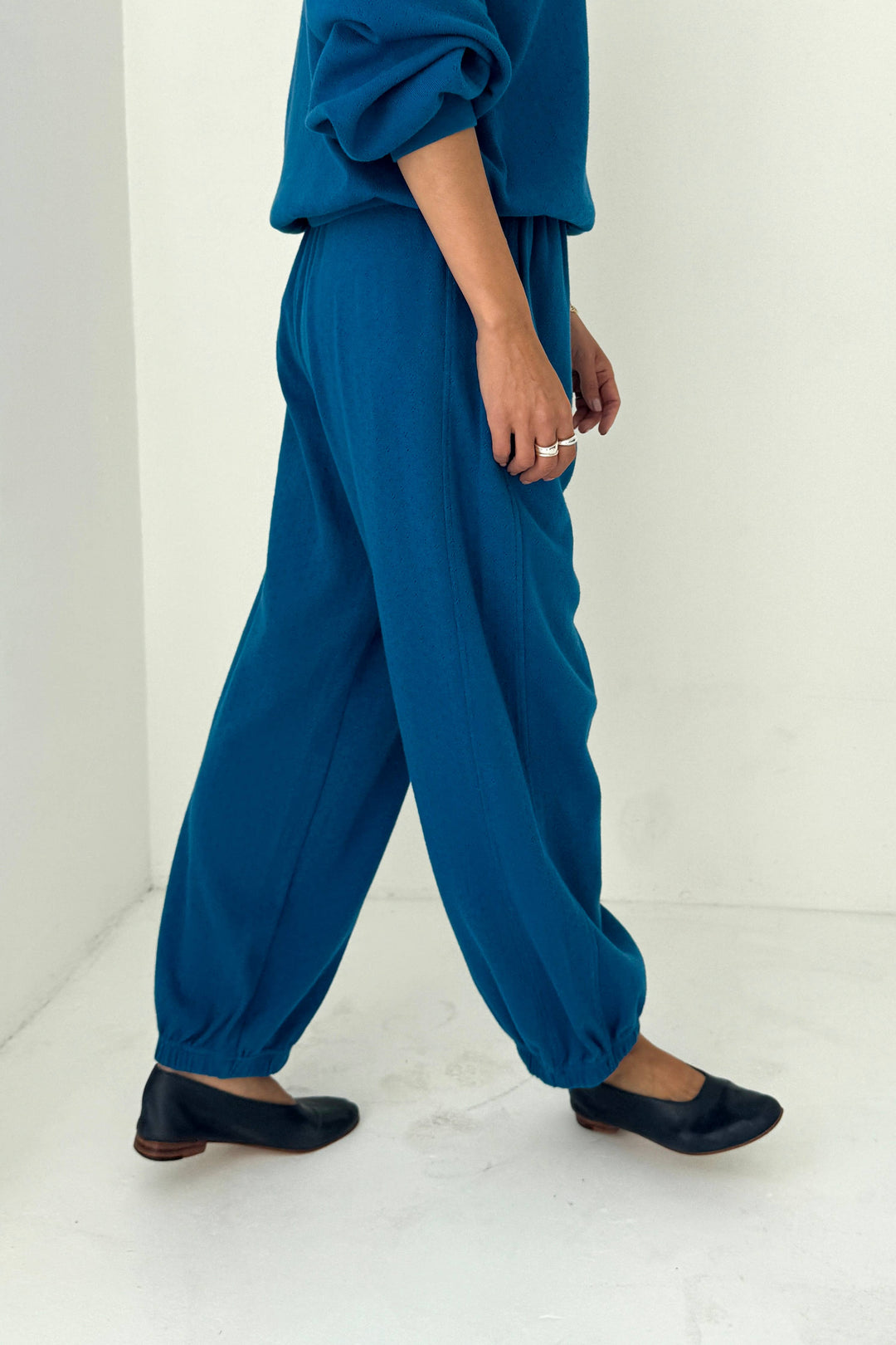Le Bon Pointelle Balloon Pants: Sea Blue