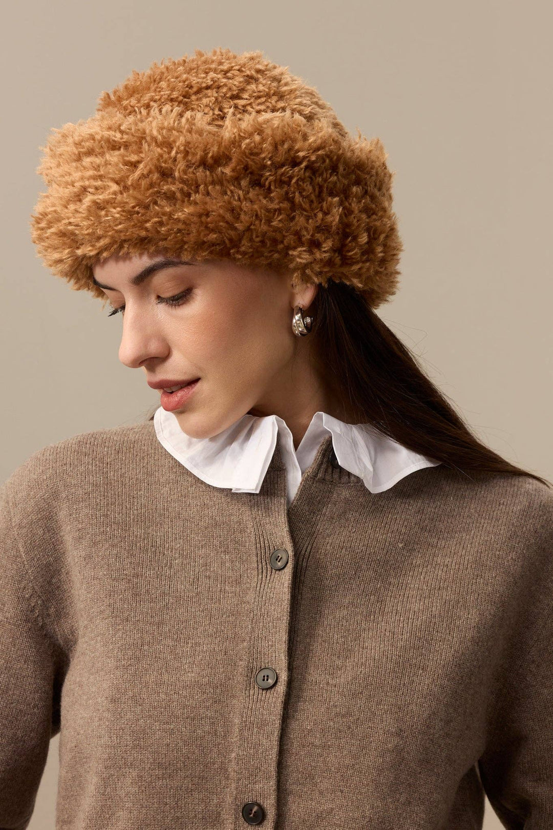 Sherpa Hat: Navy Faux Sheepskin