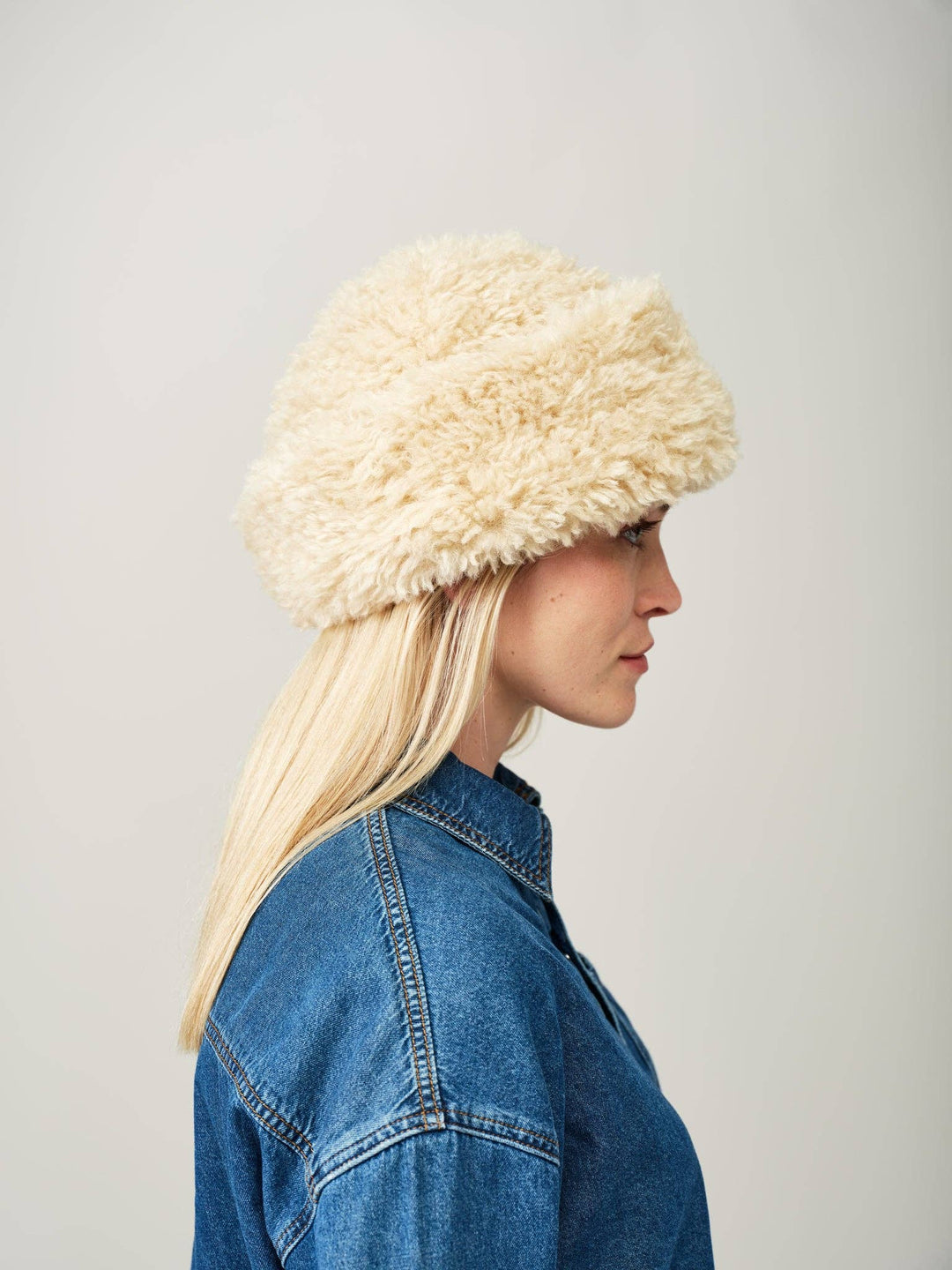 Sherpa Hat: Cream Faux Sheepskin