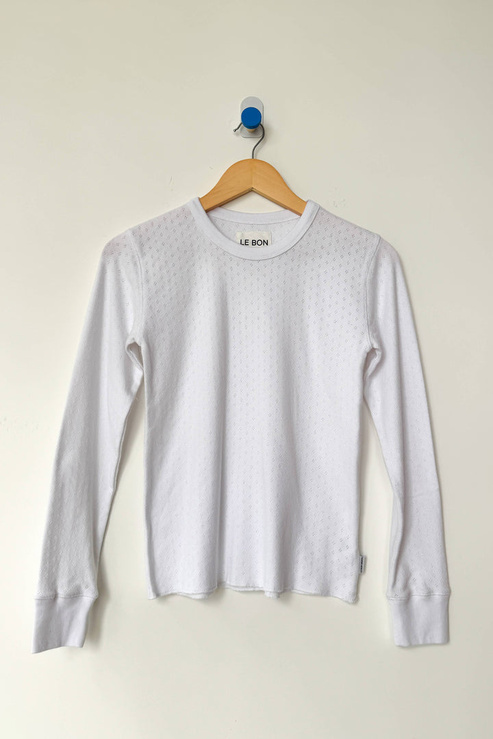 Pointelle Fundamental Tee: Snow White