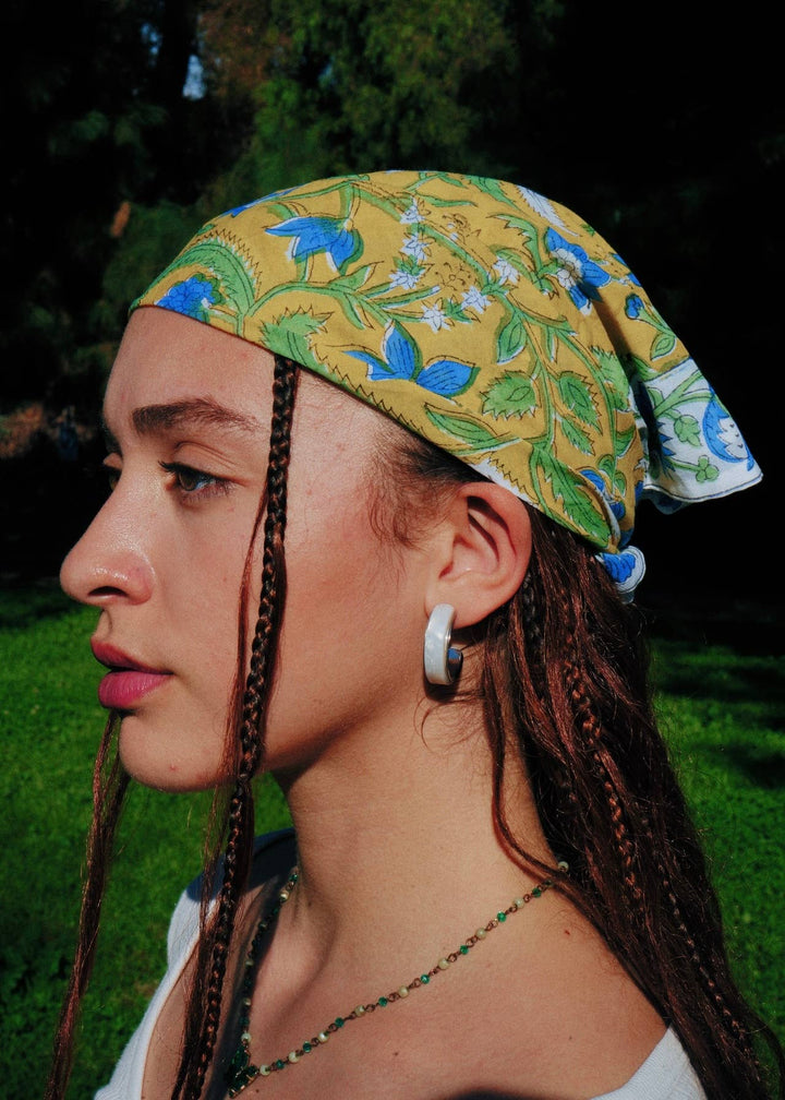 Blue Lotus Trail - Block Printed Cotton Band