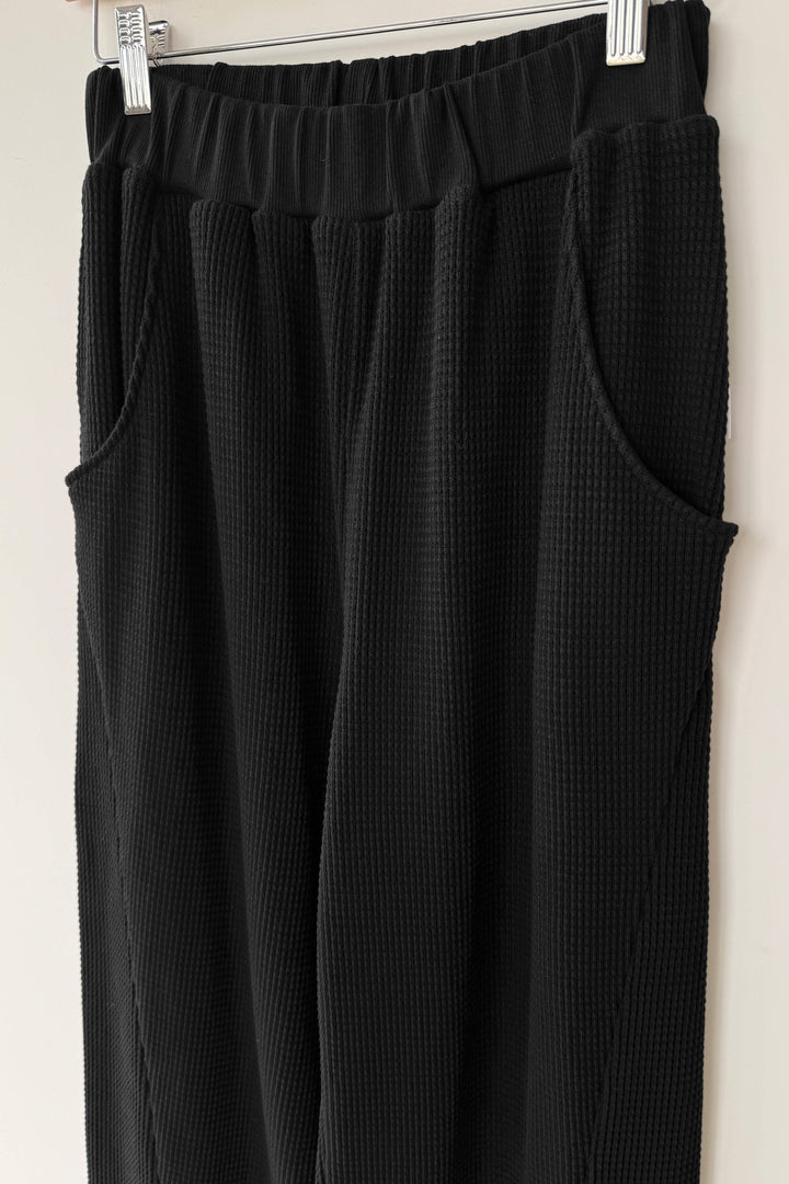 Le Bon Waffle Lo Pants: TRUE BLACK