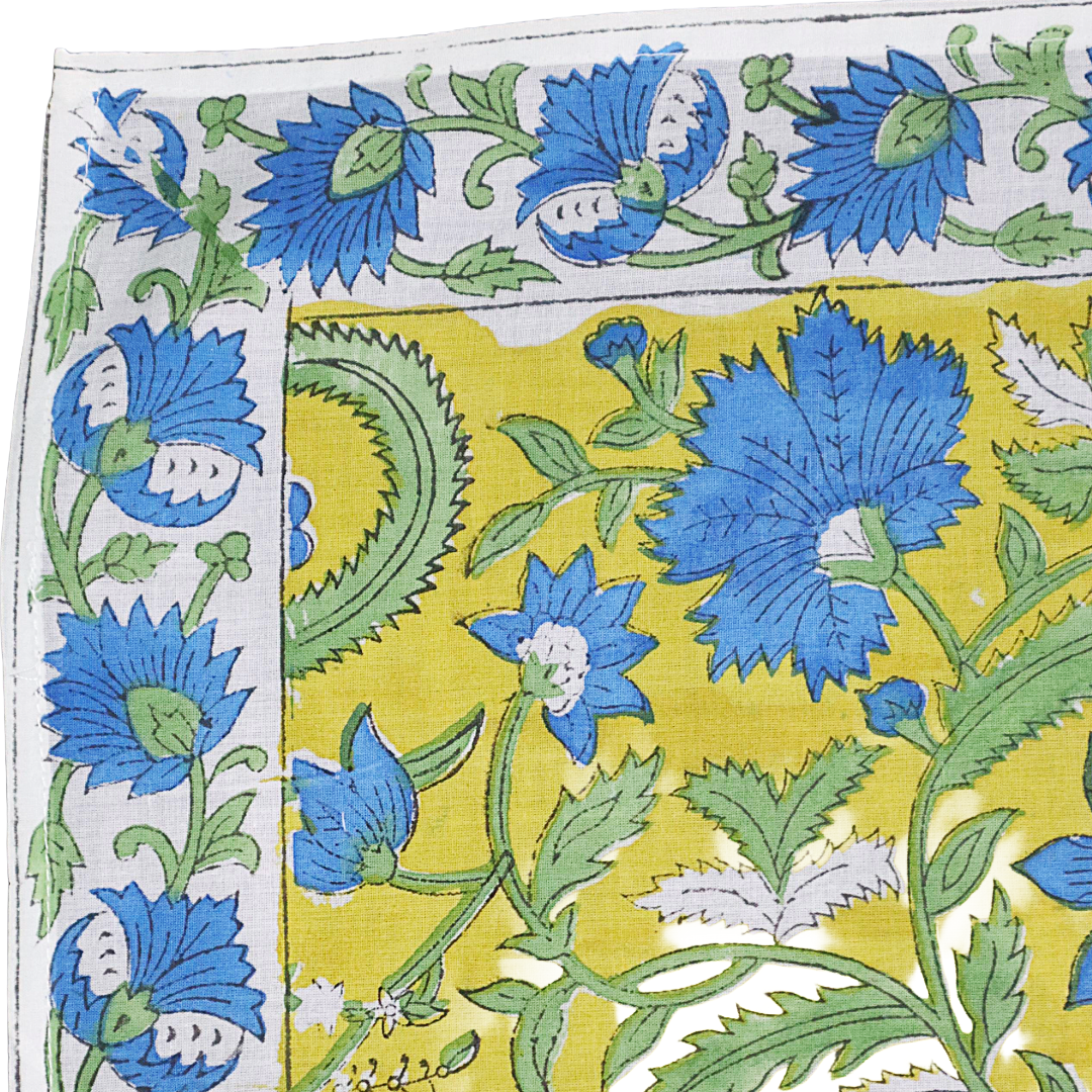 Blue Lotus Trail - Block Printed Cotton Band
