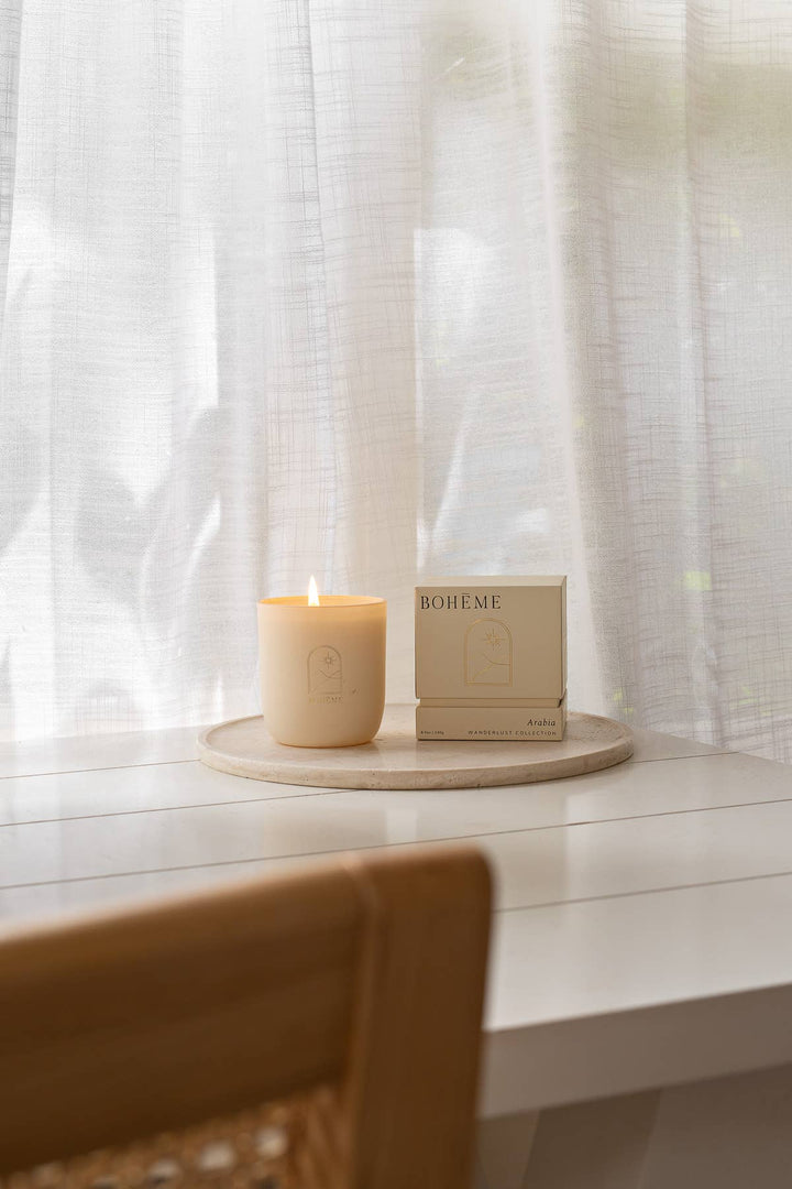 Tahiti: Boheme Scented Candle with Soy Wax Blend