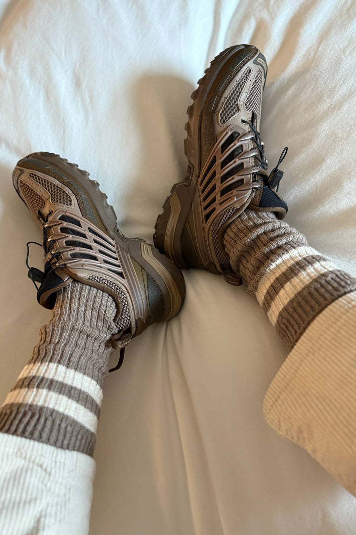 Cottage Varsity Socks: Flax Varsity