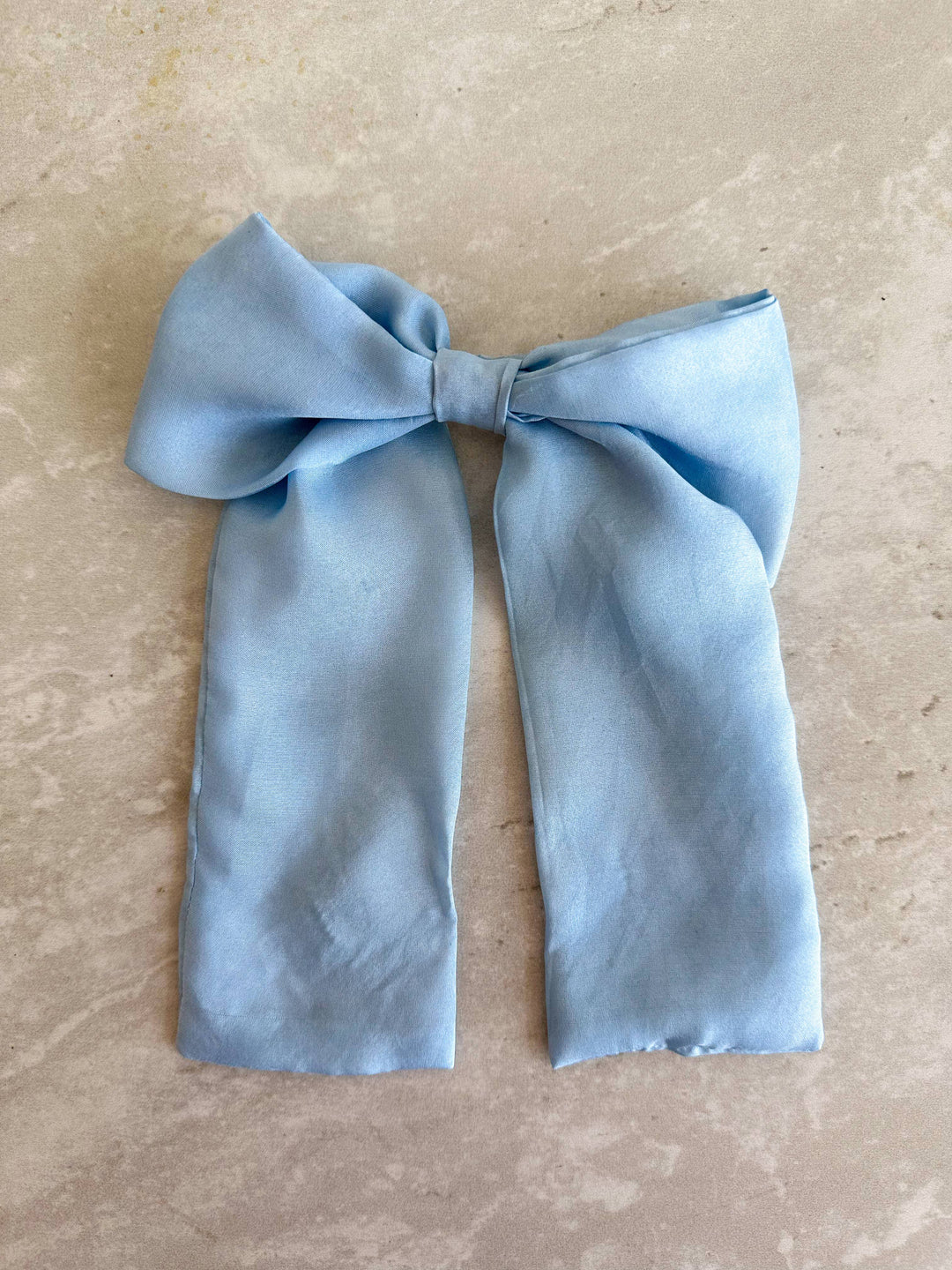 Baby Blue Silk  Hair Bow | Plant Dyed | Handmade