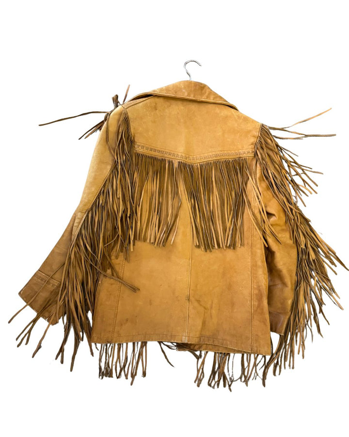 Vintage Schott Western Fringe Leather Jacket – 1970s Rockstar Style - S