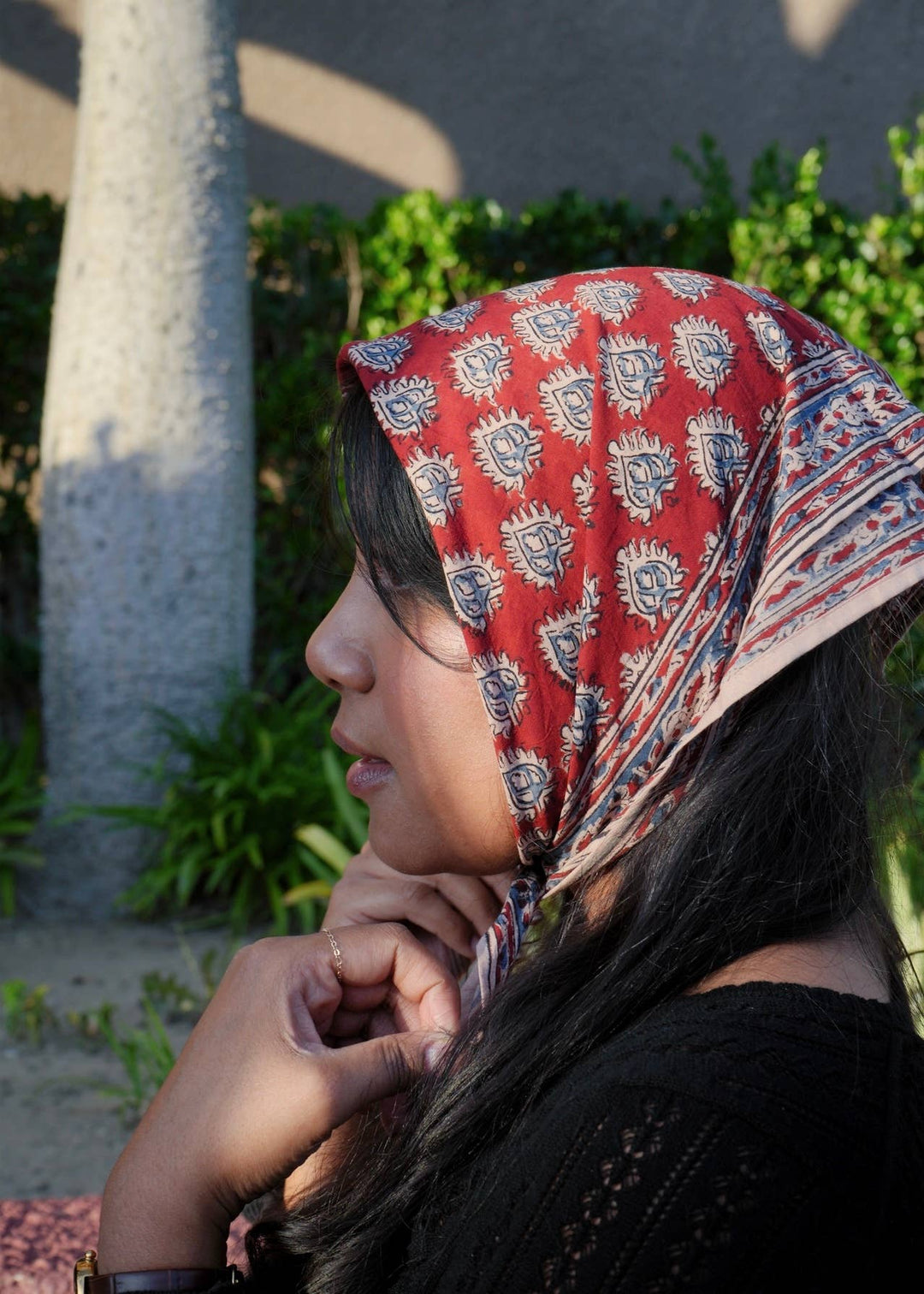 Diya's Flame - Kalamkari Cotton Bandana