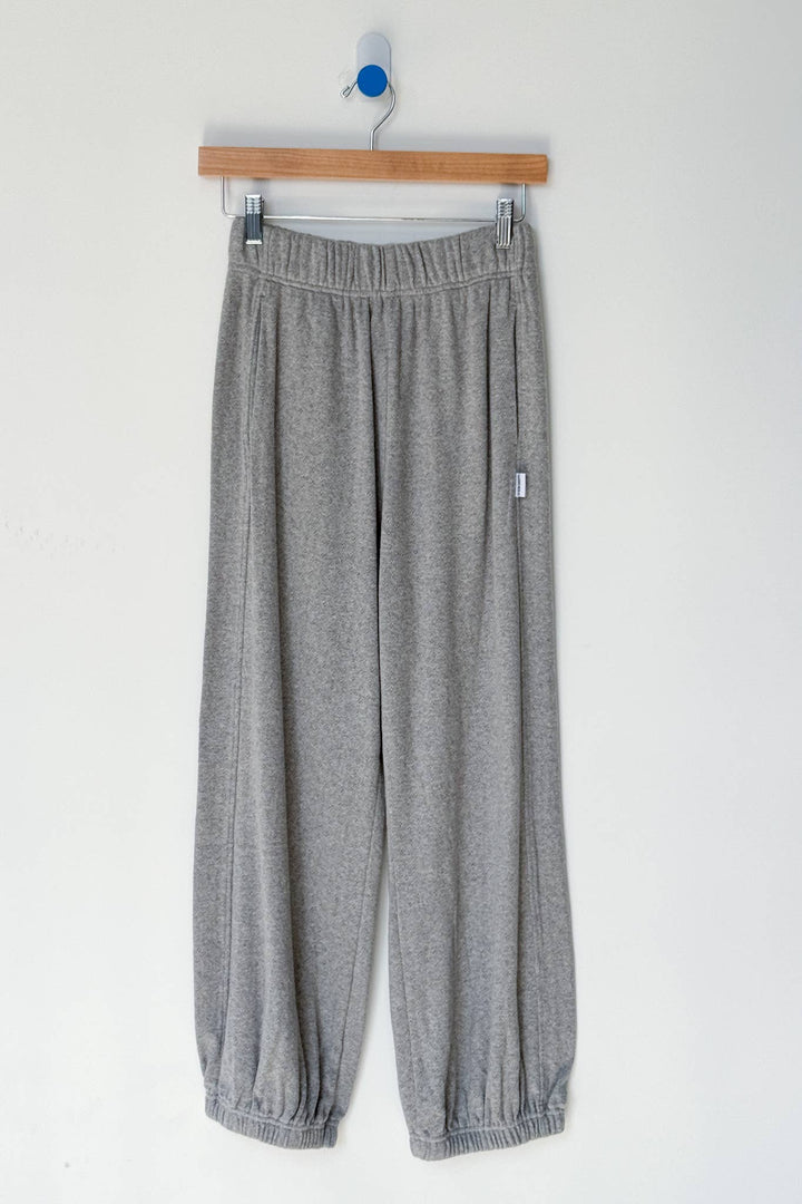 Pointelle Balloon Pants - Melange Grey