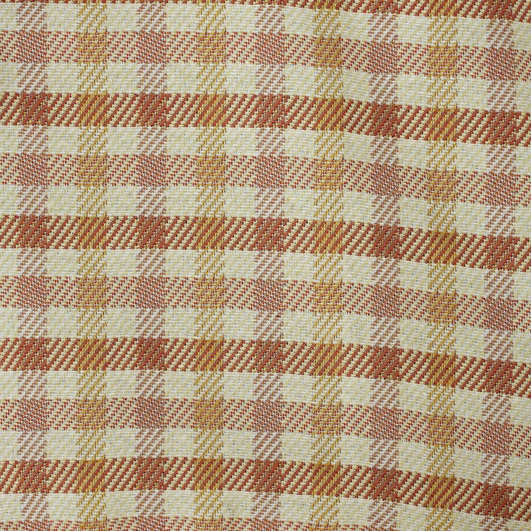 Gingham Jacquard Small Makeup Bag – Terracotta & Orange (Zia)