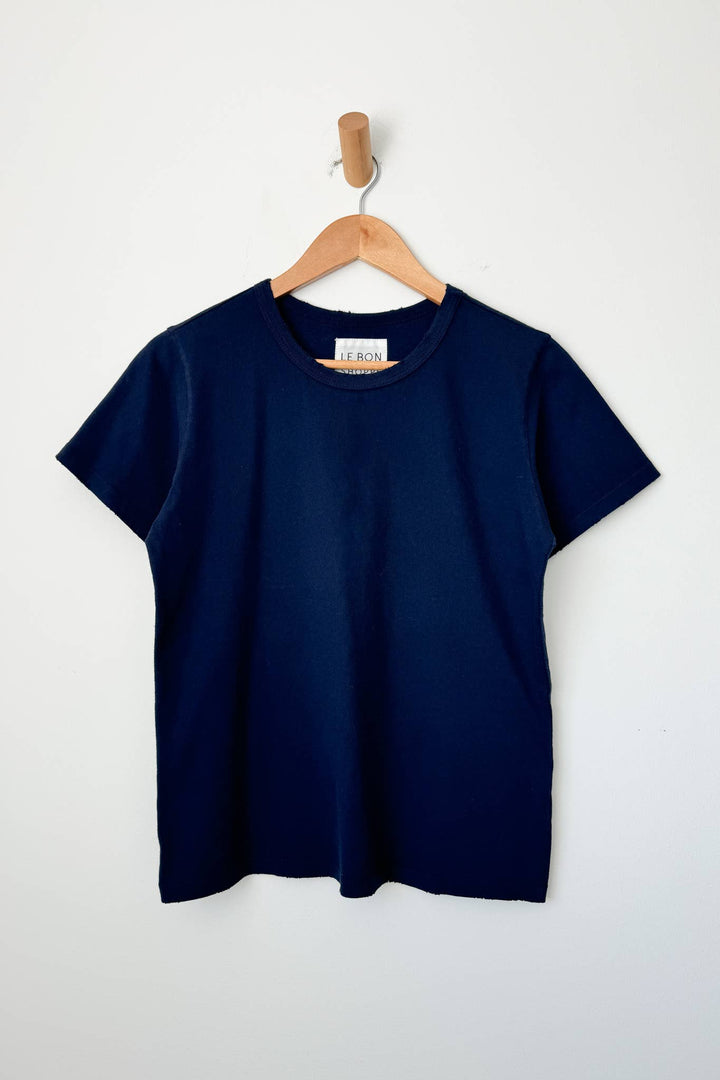 Le Bon Organic Cotton Vintage Boy Tee: Navy