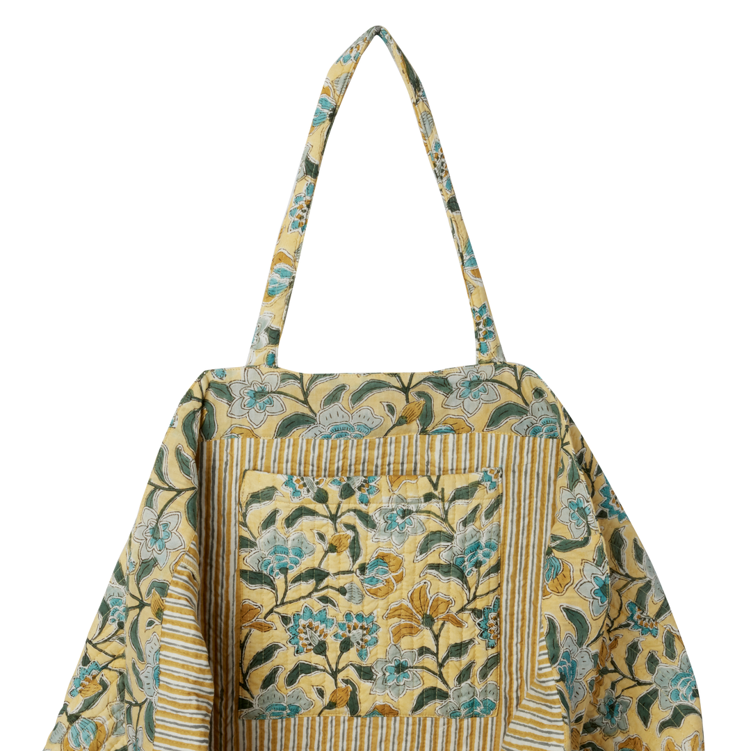 Indian flowers printed large bag Bohemian Camomille