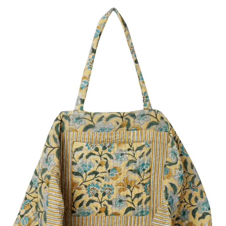 Indian flowers printed large bag Bohemian Camomille