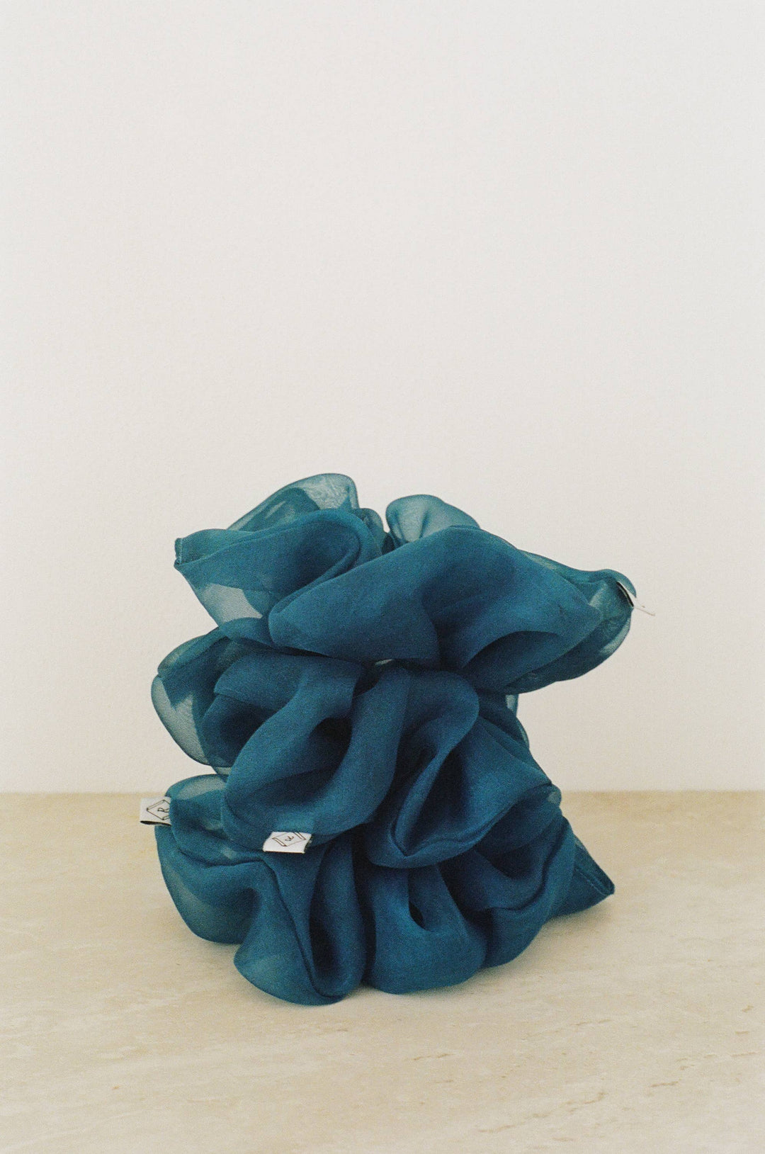 Indigo Silk Organza Plant Dyed Scrunchie | Handmade