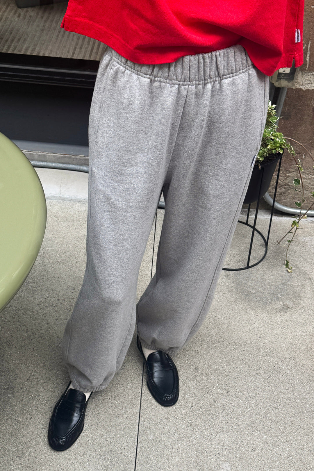 French Terry Balloon Pants - Melange Grey