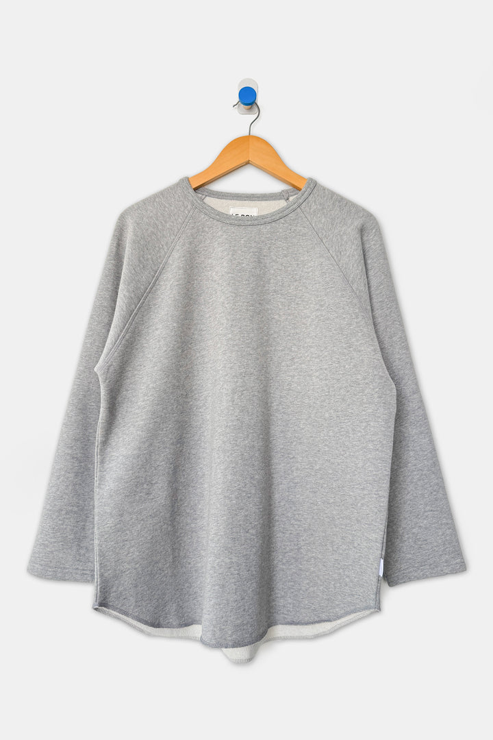 French Terry Raglan Tee - Melange Grey