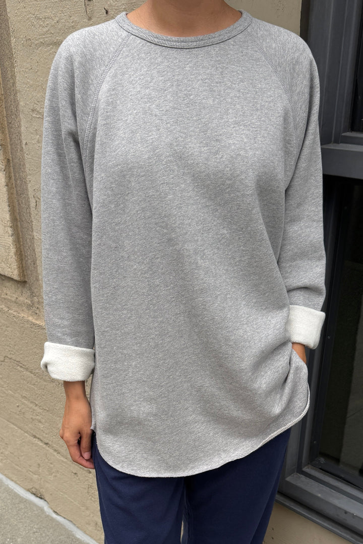 French Terry Raglan Tee - Melange Grey