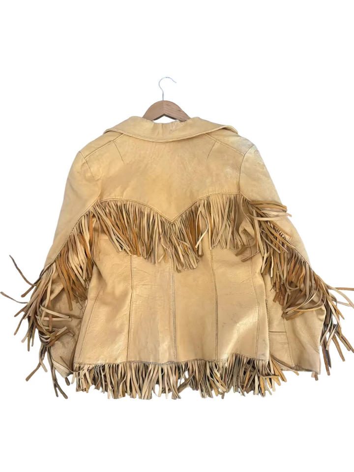 1950's Chris Line Buckskin Fringe Leather Jacket - M/L