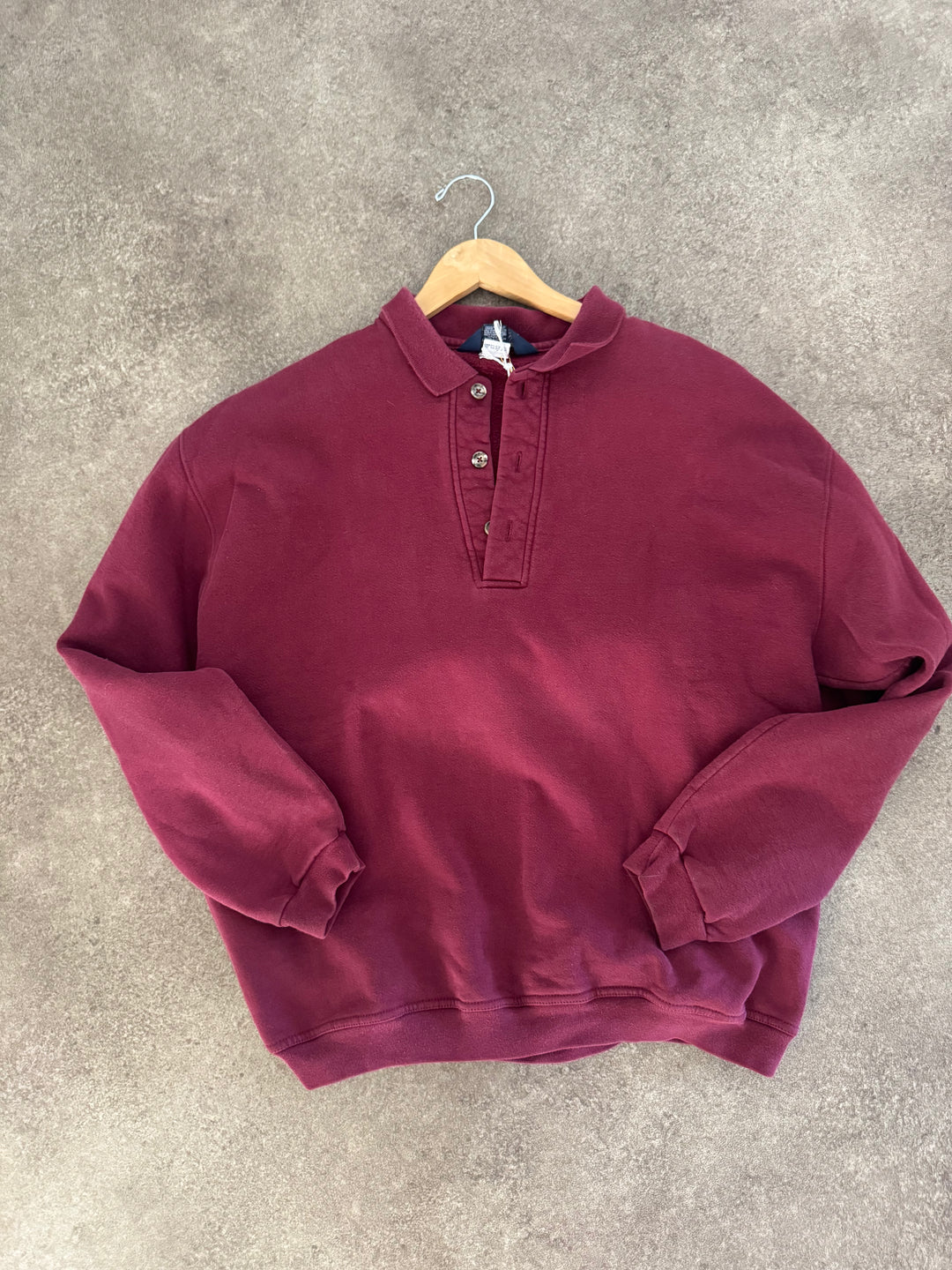 Vintage Burgundy Rugby Pullover - Land's End - L