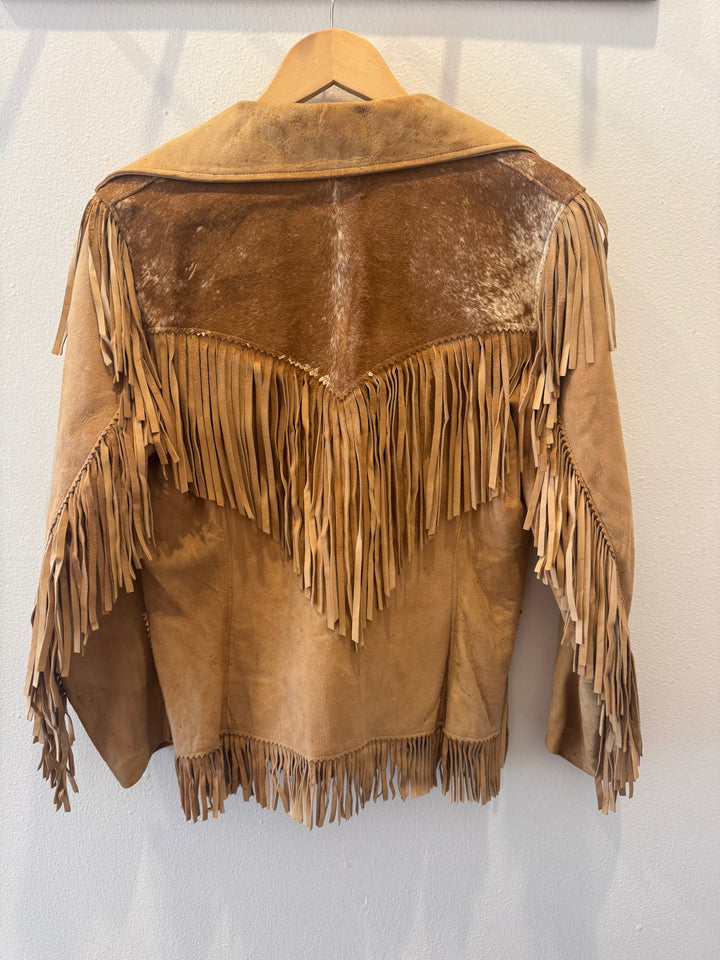 1960’s Buckskin Fringe Jacket w/cowhide  - S