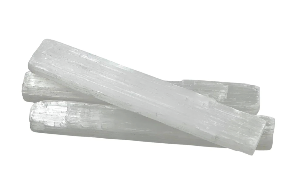 Selenite Raw Wand