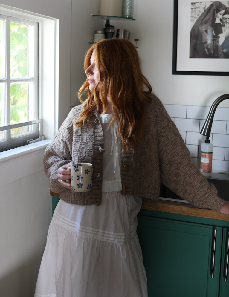 Basket Weave Cardigan - Oatmeal