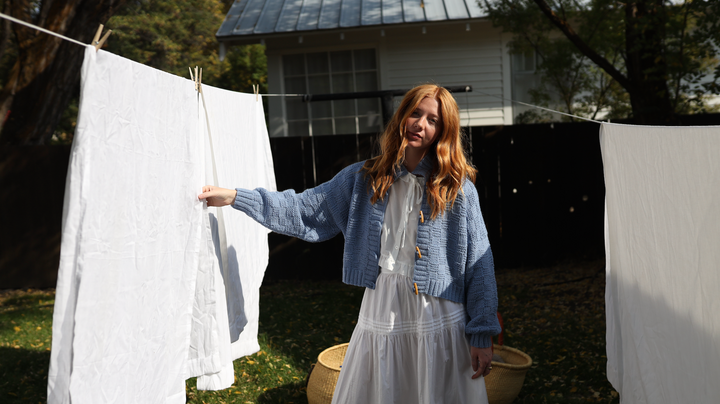 Basket Weave Cardigan - Sky