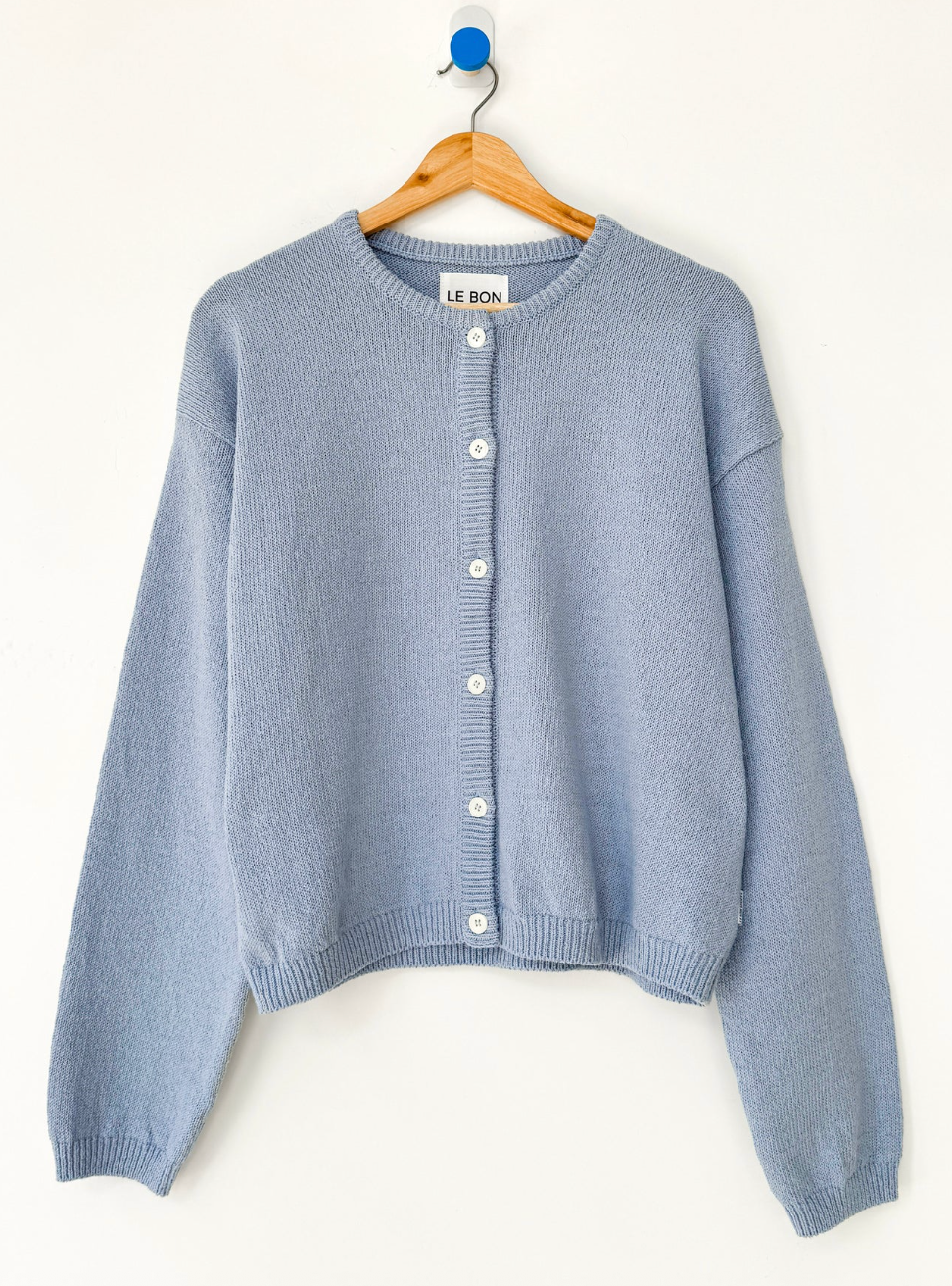 Cotton Leila Cardigan: Cornflower