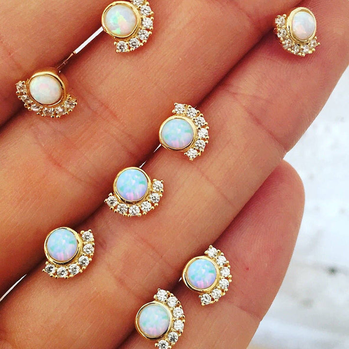 Opal & Diamond Parisian Sunset Stud Earrings