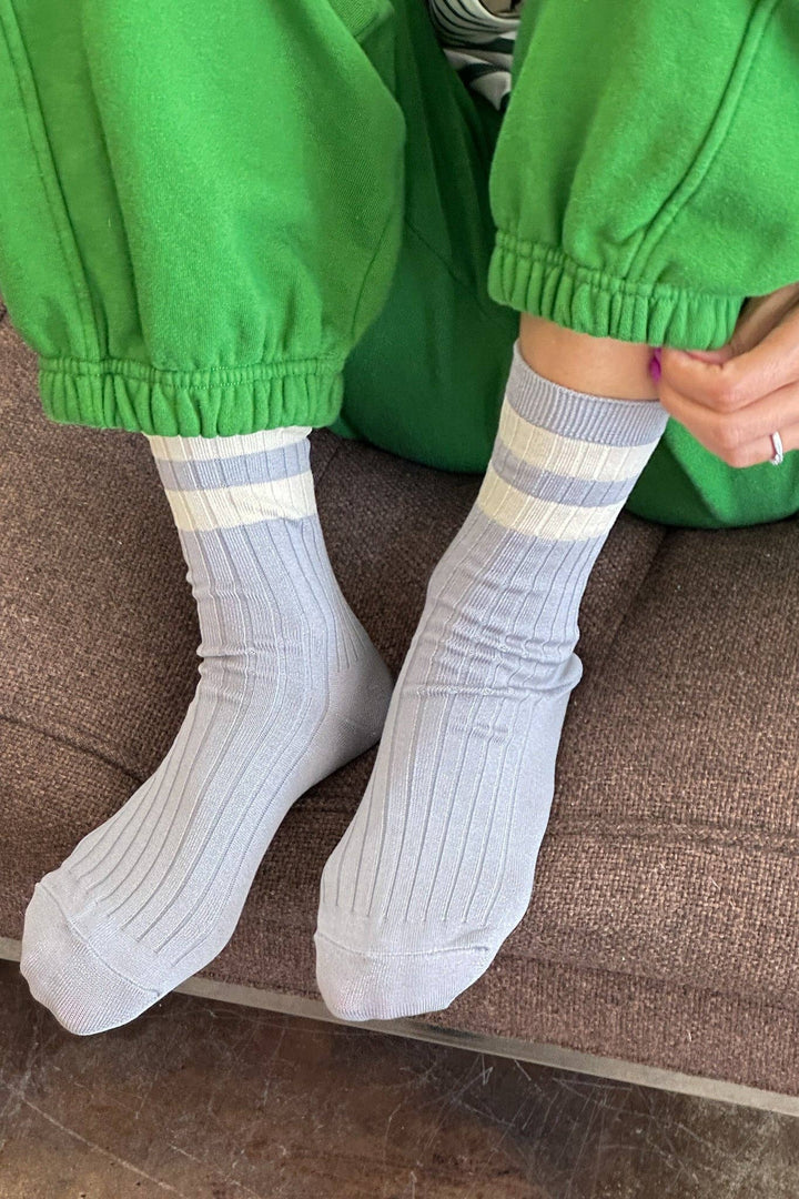 Her Varsity Socks: Azure