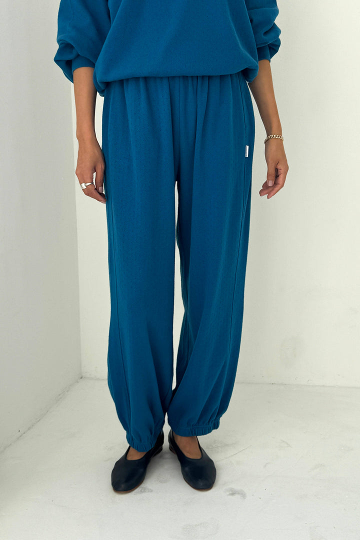 Le Bon Pointelle Balloon Pants: Sea Blue