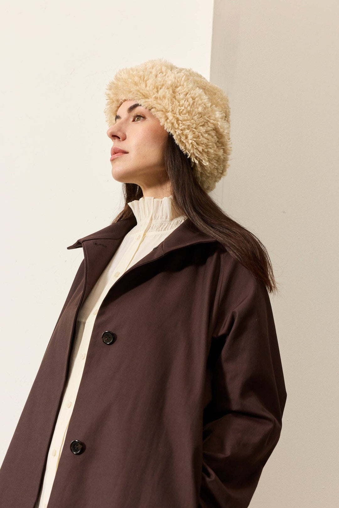 Sherpa Hat: Navy Faux Sheepskin