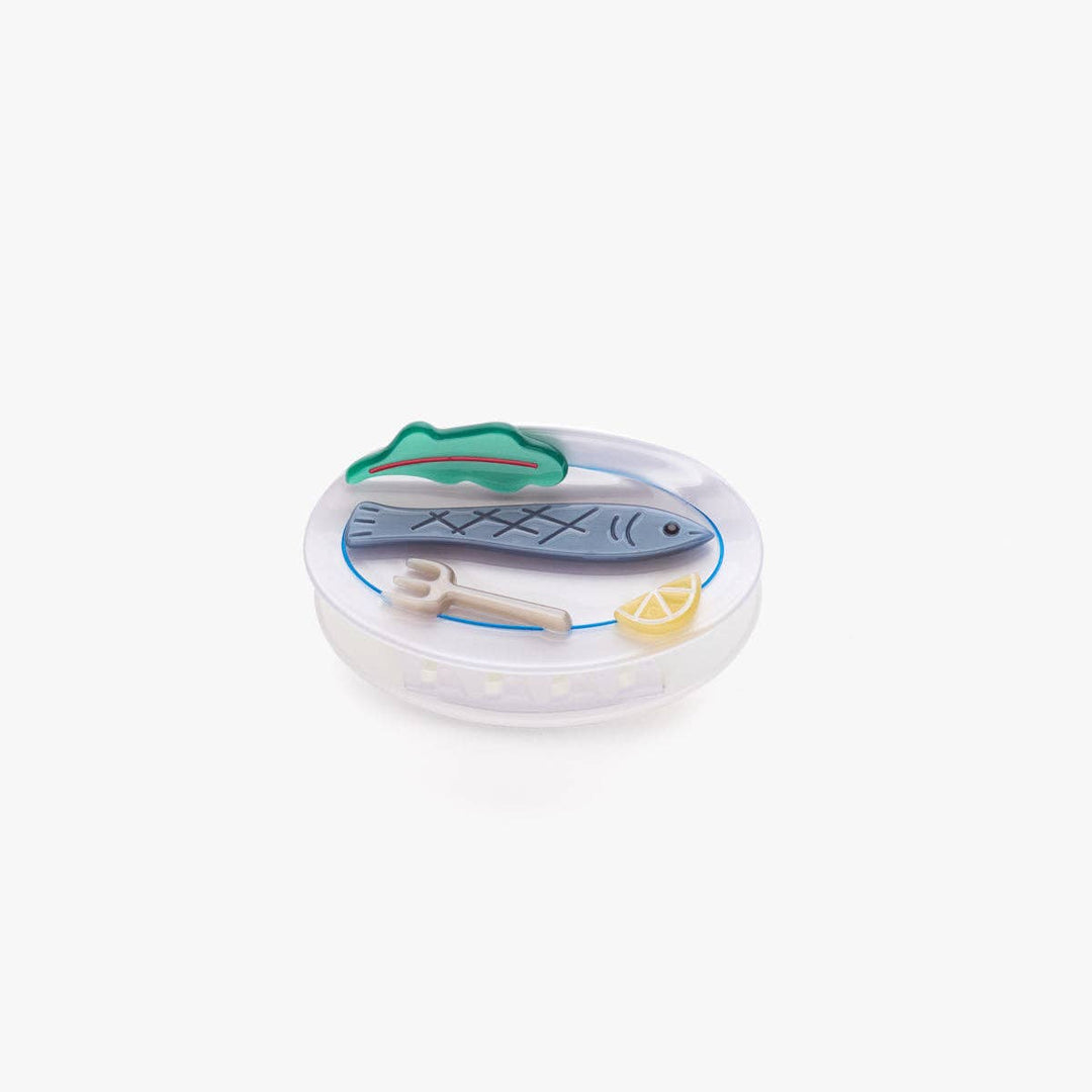 Poisson Claw - Sardine Fish on Plate Food Hair Clip
