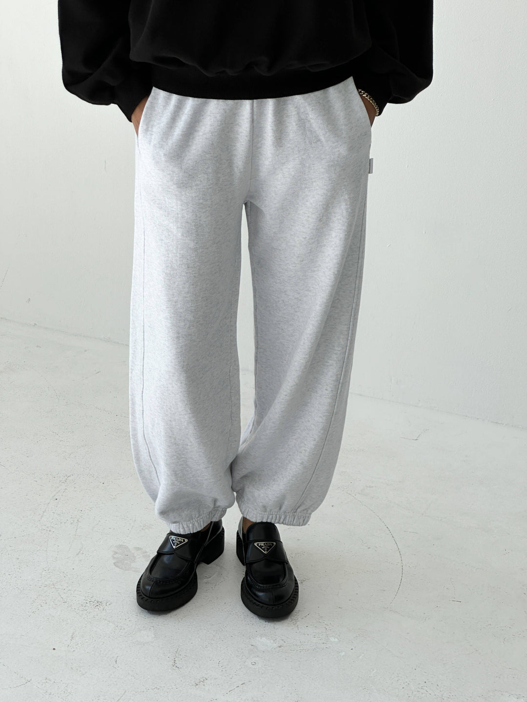 French Terry Balloon Pants - Icy Grey