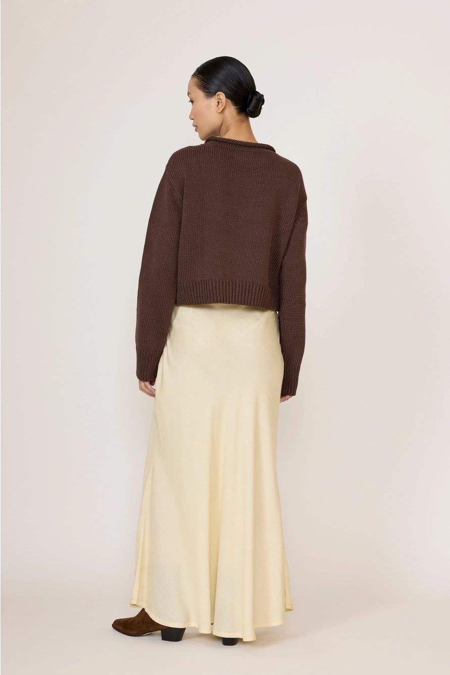 Bias Maxi Skirt - Butter