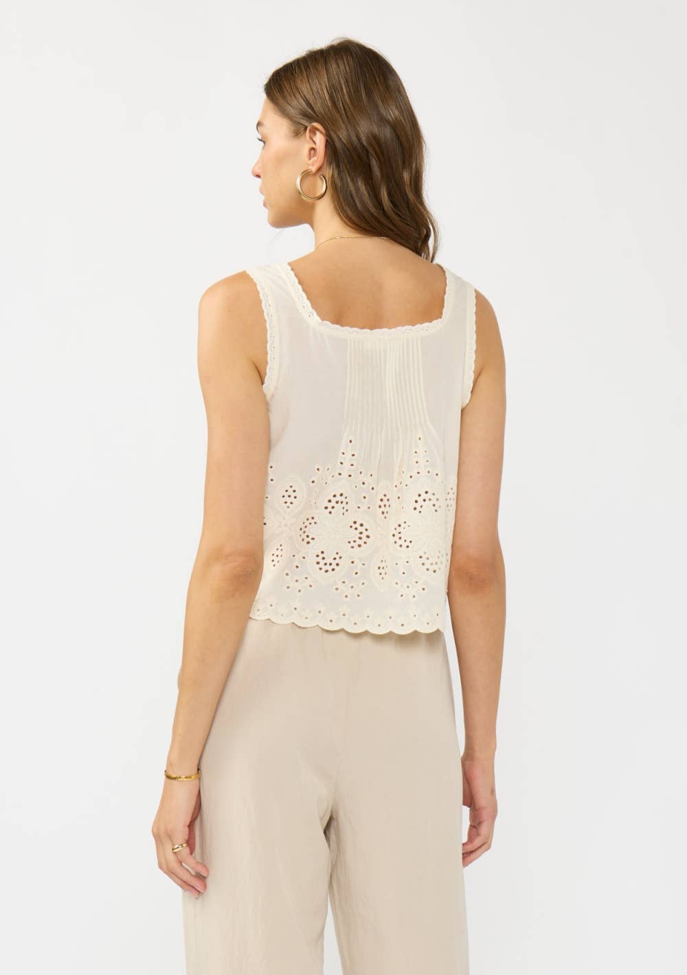 Sierra Eyelet Trim Crop Tank