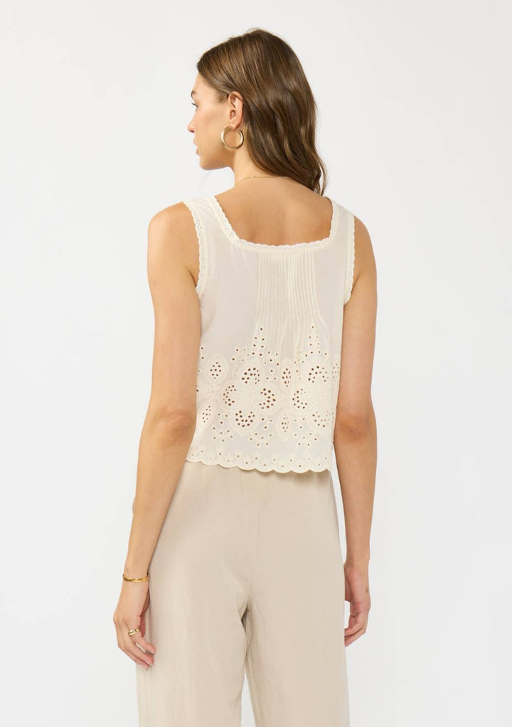 Sierra Eyelet Trim Crop Tank