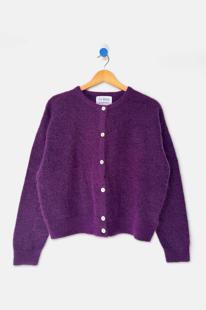 Le Bon Shoppe Ayla Mohair Cardigan - Purple