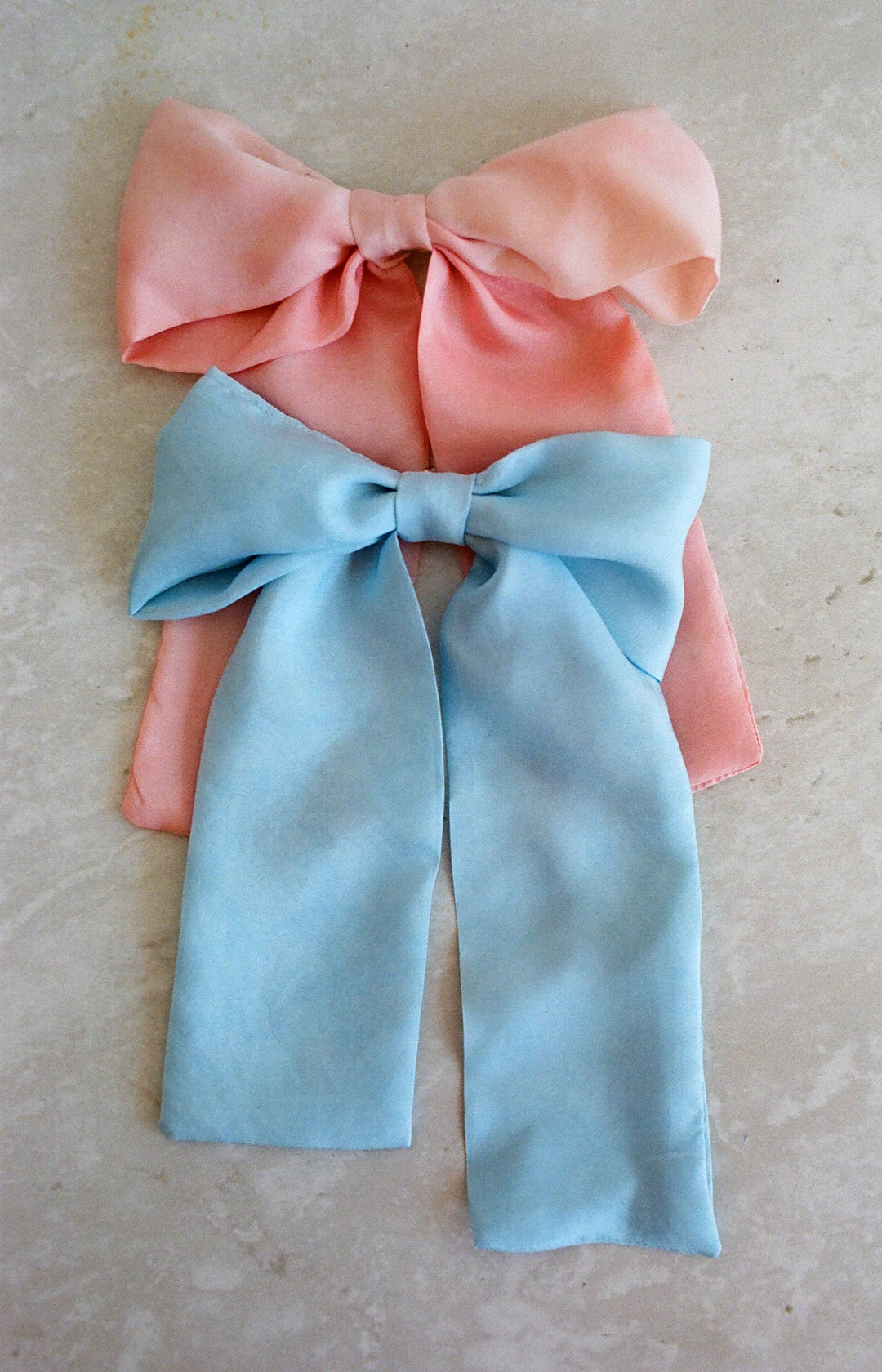 Baby Blue Silk  Hair Bow | Plant Dyed | Handmade