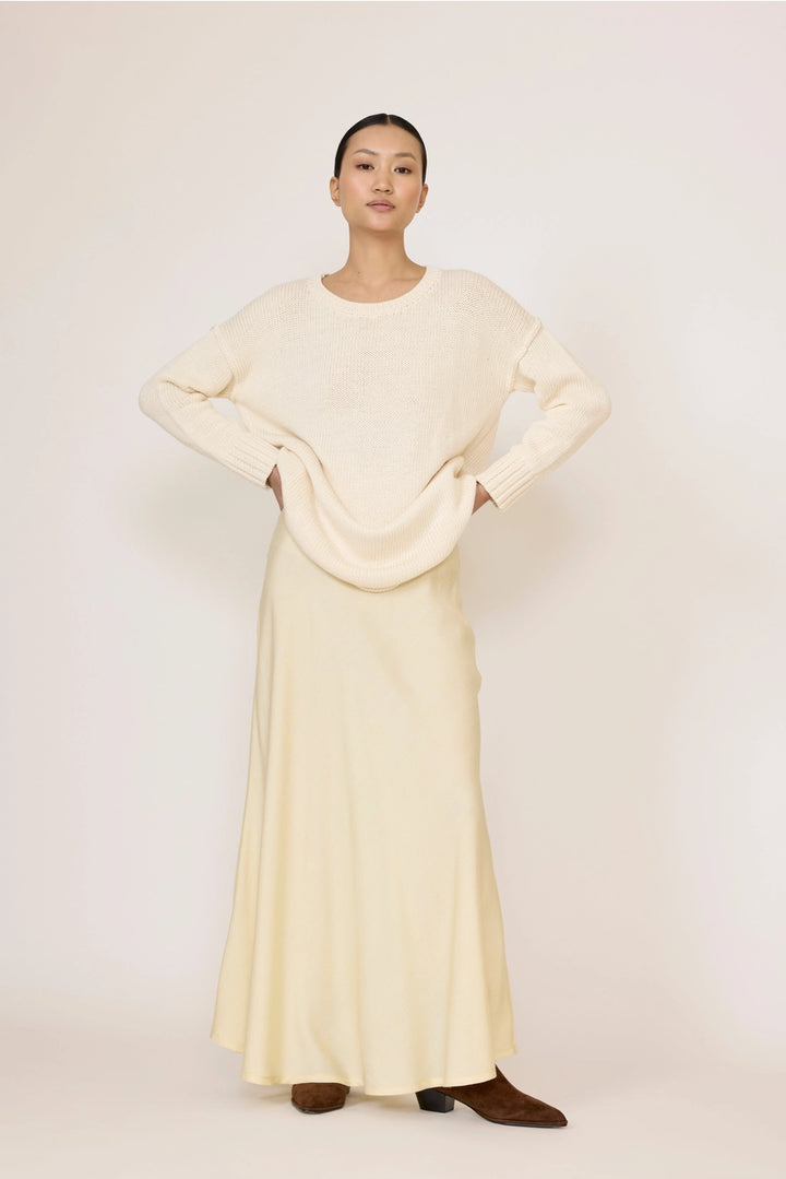 Bias Maxi Skirt - Butter