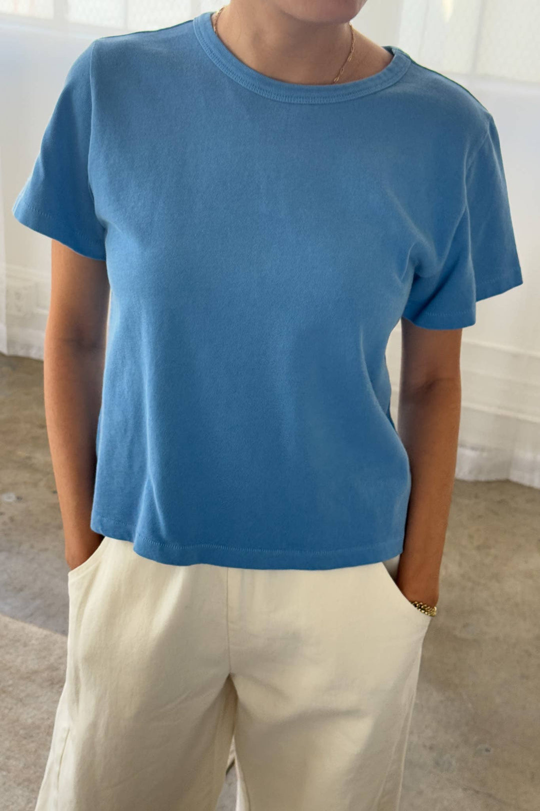 The Little Boy Tee: Coastal Blue