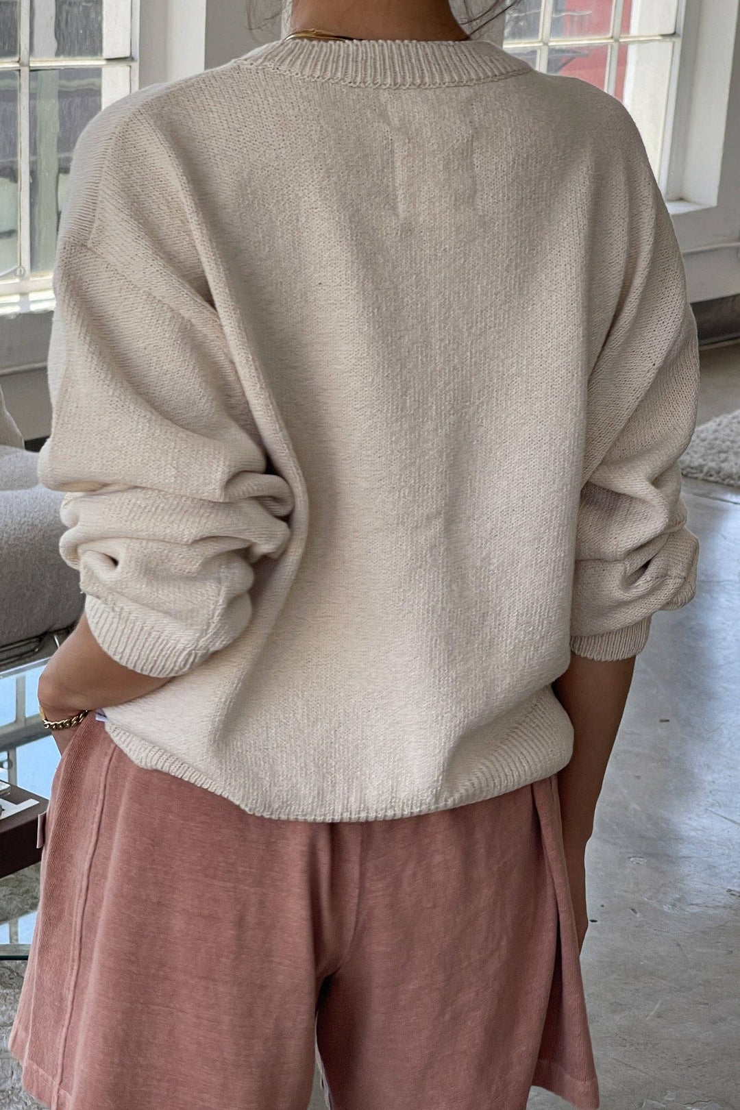 Le Bon Milo Cotton Sweater: Naturel