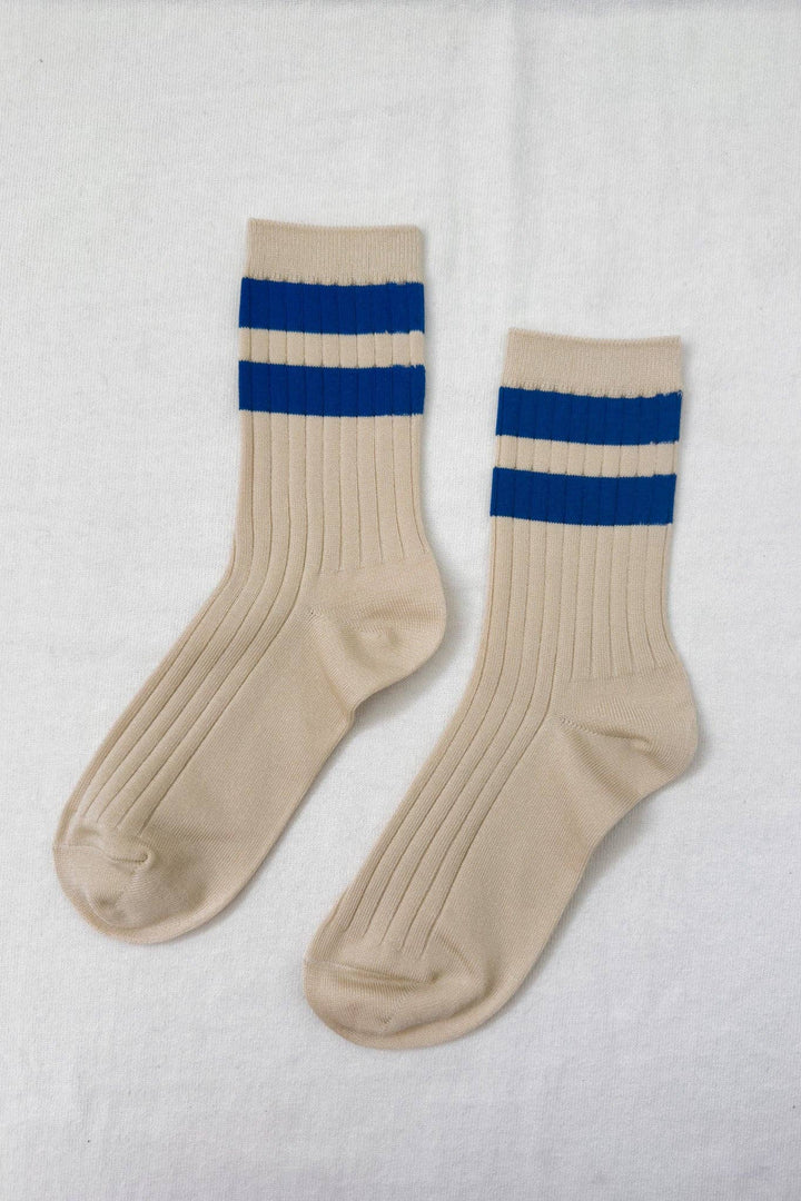 Her Varsity Socks: Azure