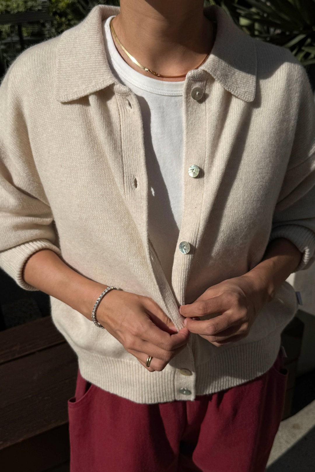 Lou Cashmere Cardigan - Oatmeal